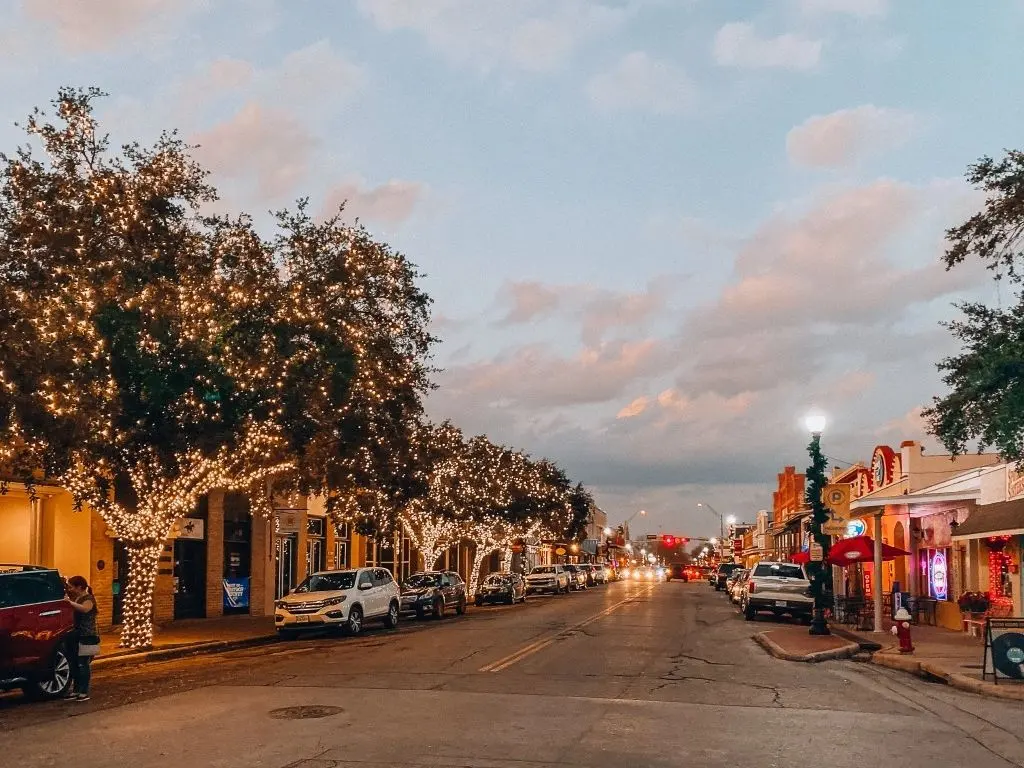 Image of downtown Bastrop, during the winter.