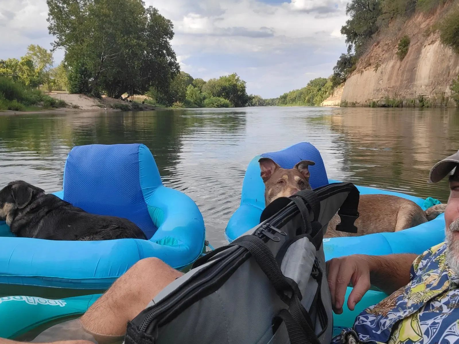 Floating on the Colorado River in warm weather