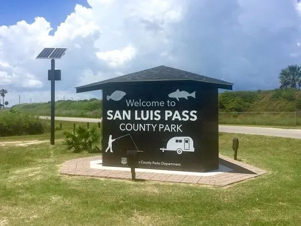 Image of the San Luis Pass County Park entrance sign